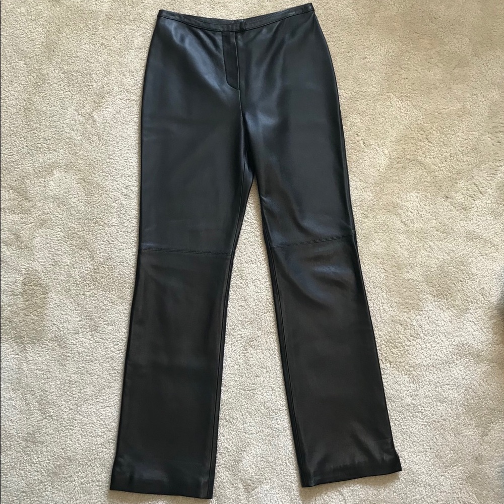 St. John Collection Black Leather Pants 4